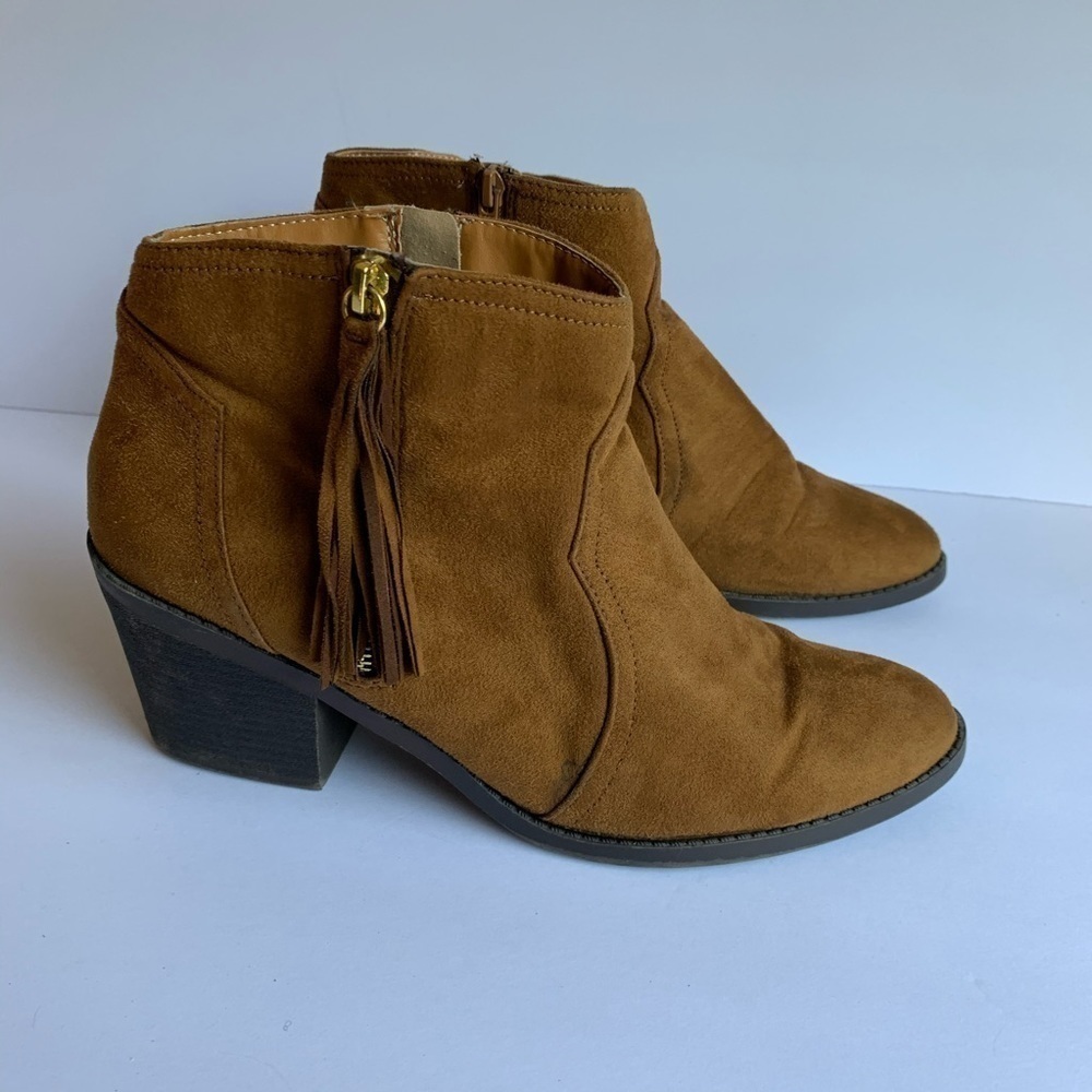Soda brown ankle boots side zip size 10